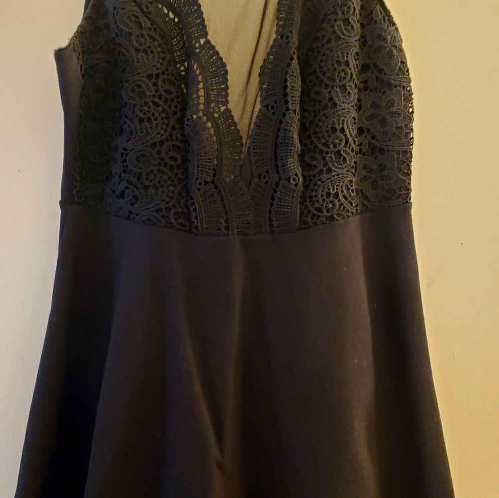 Black Lulu's low cut front/ back cocktail dress